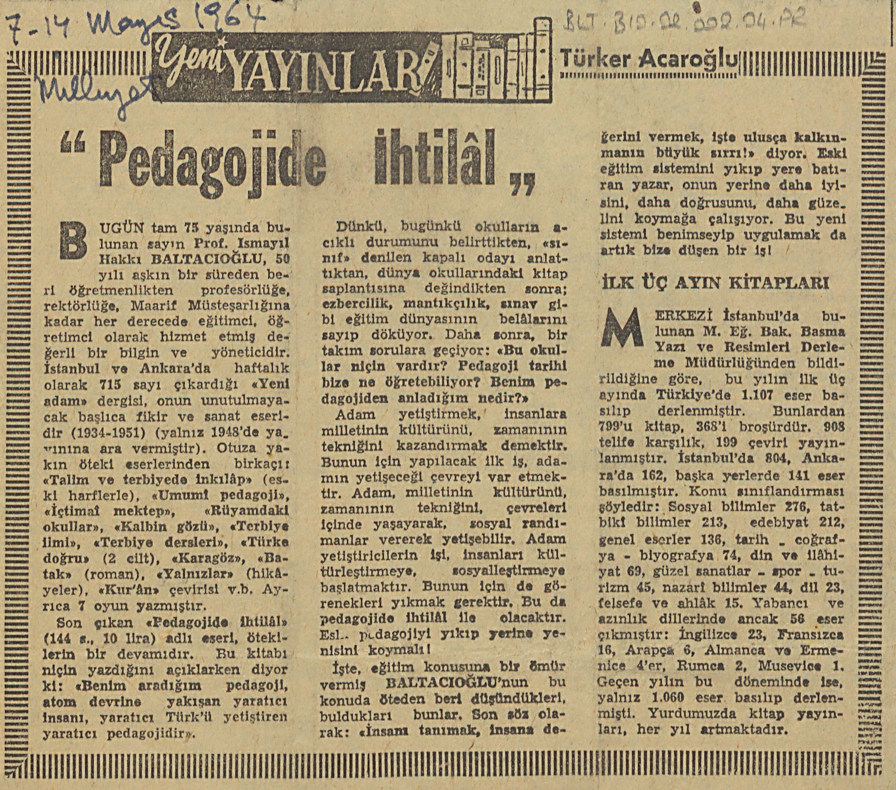 Milliyet, 14 Mayıs 1964