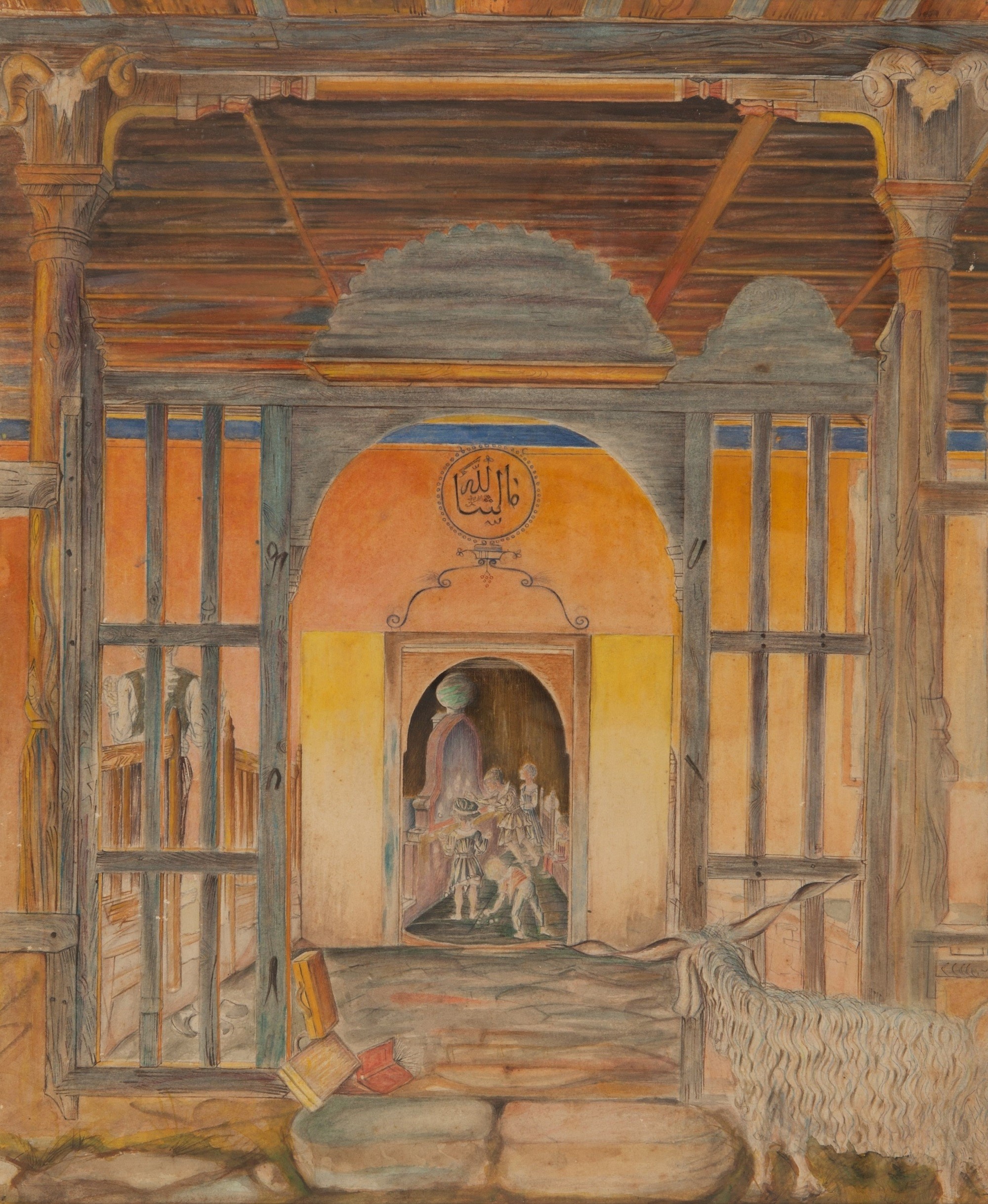 Traugott Fuchs’un bir yağlıboya tablosu: ‘‘Dede’ye dua eden ilkokul çocukları’