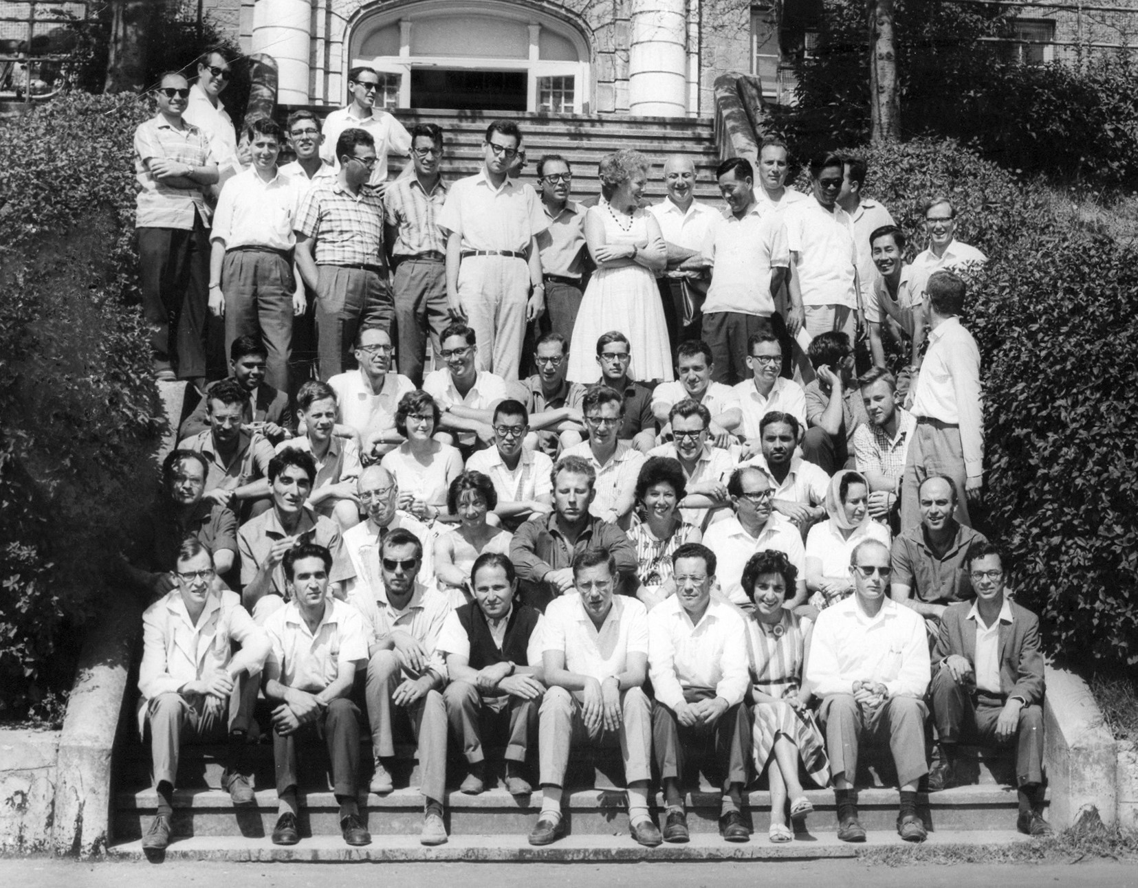 Feza Gürsey in the garden of Robert College for the Group Theory Conference, 1962