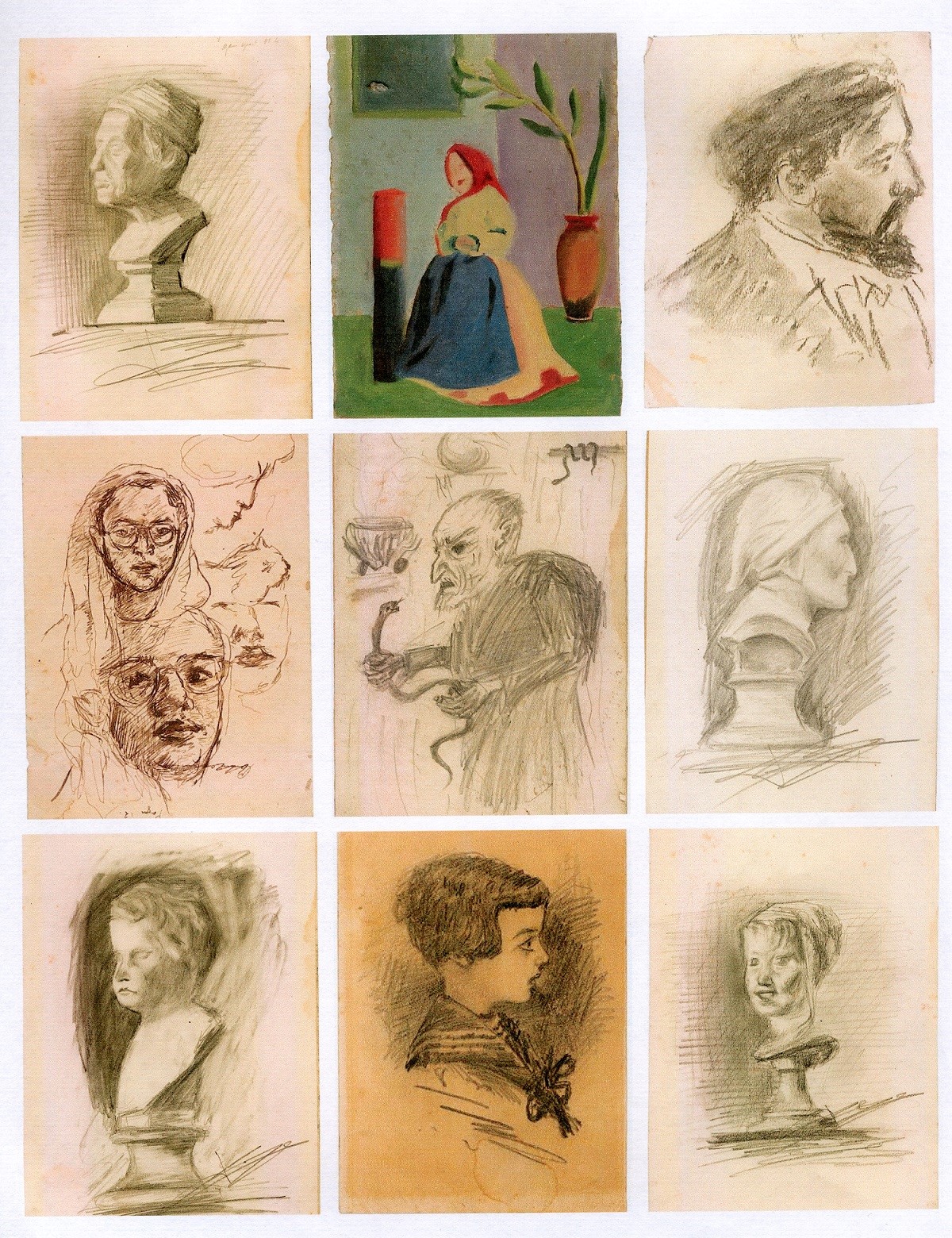 A collection of many different sketches and drawings of Feza Gürsey