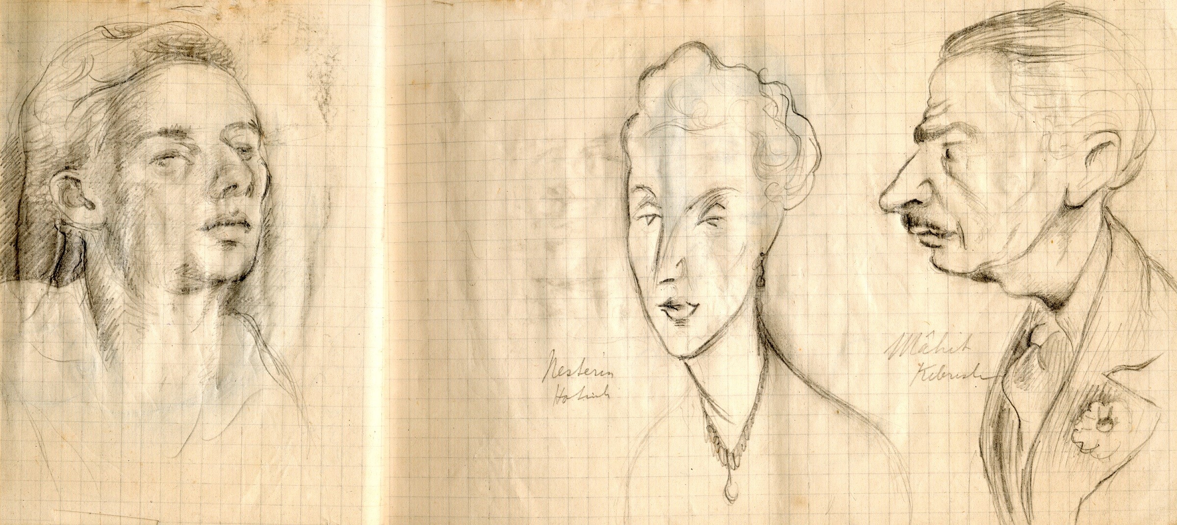Feza Gürsey’s portrait sketches 