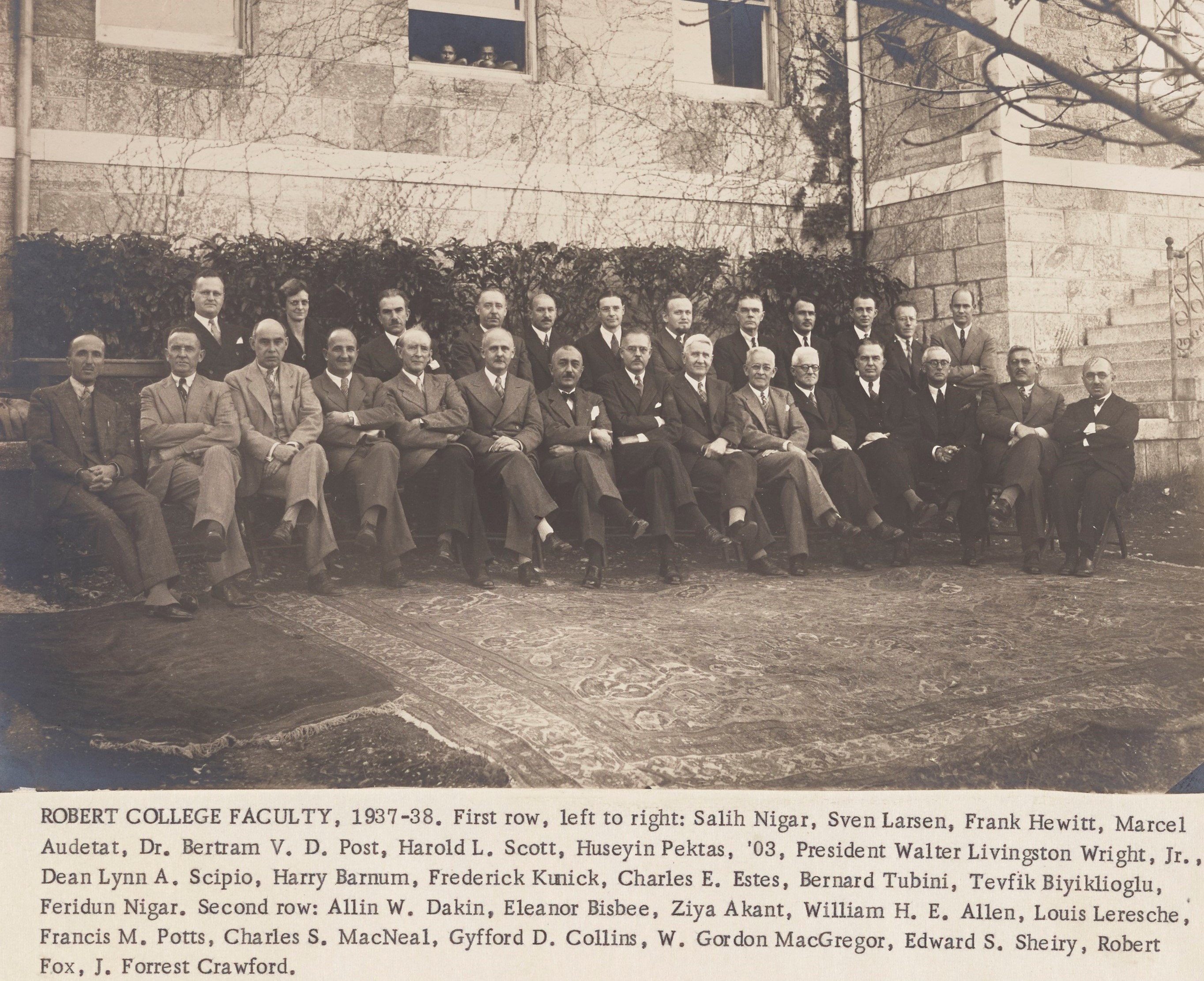 Teachers of Robert College, 1937-1938. CU-RBML, RC Documents