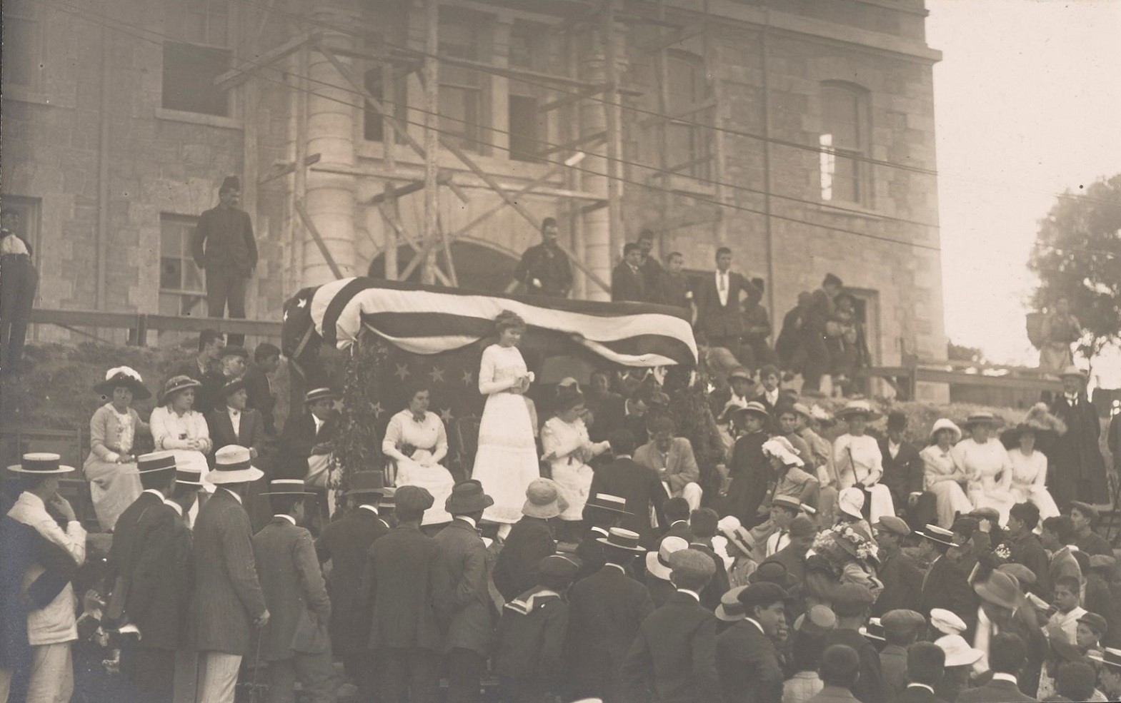 Each year, three Beauty Queens were chosen at American College for Girls, Field Day, 1913. CU-RBML, RC Documents