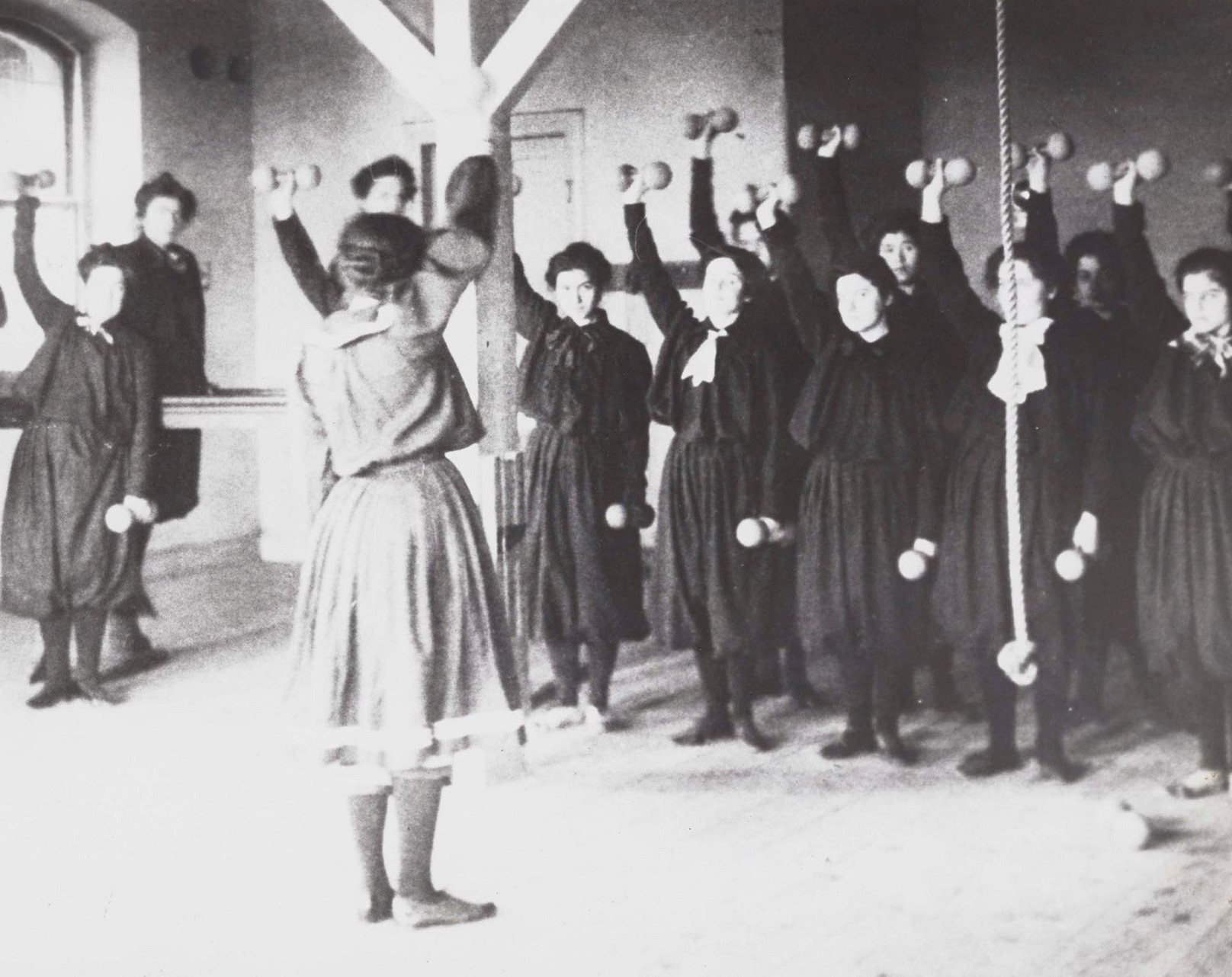 Students at physical education class, American College for Girls, Üsküdar Campus, 1900s