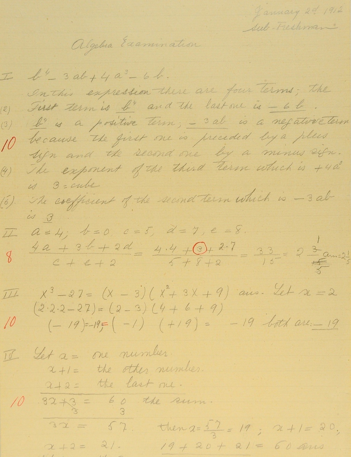 Hatice Zakir’in Cebir sınavı