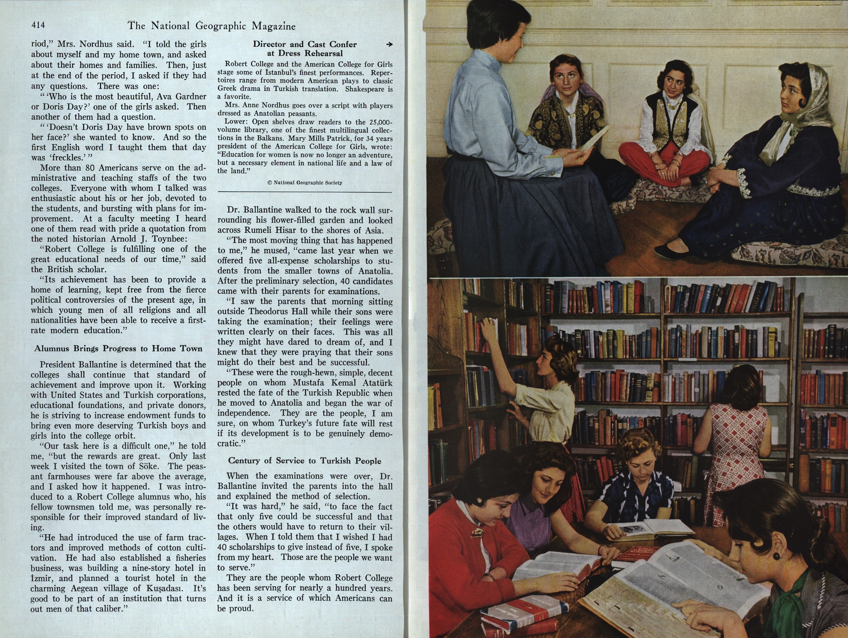 The National Geographic Magazine’de “Robert College, Turkish Gateway to the Future” başlıklı yazı, 1957